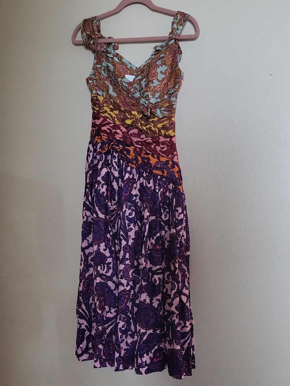 Zimmermann Tiggy Bow Midi Dress in Spliced Pasley - Picture 8 of 17
